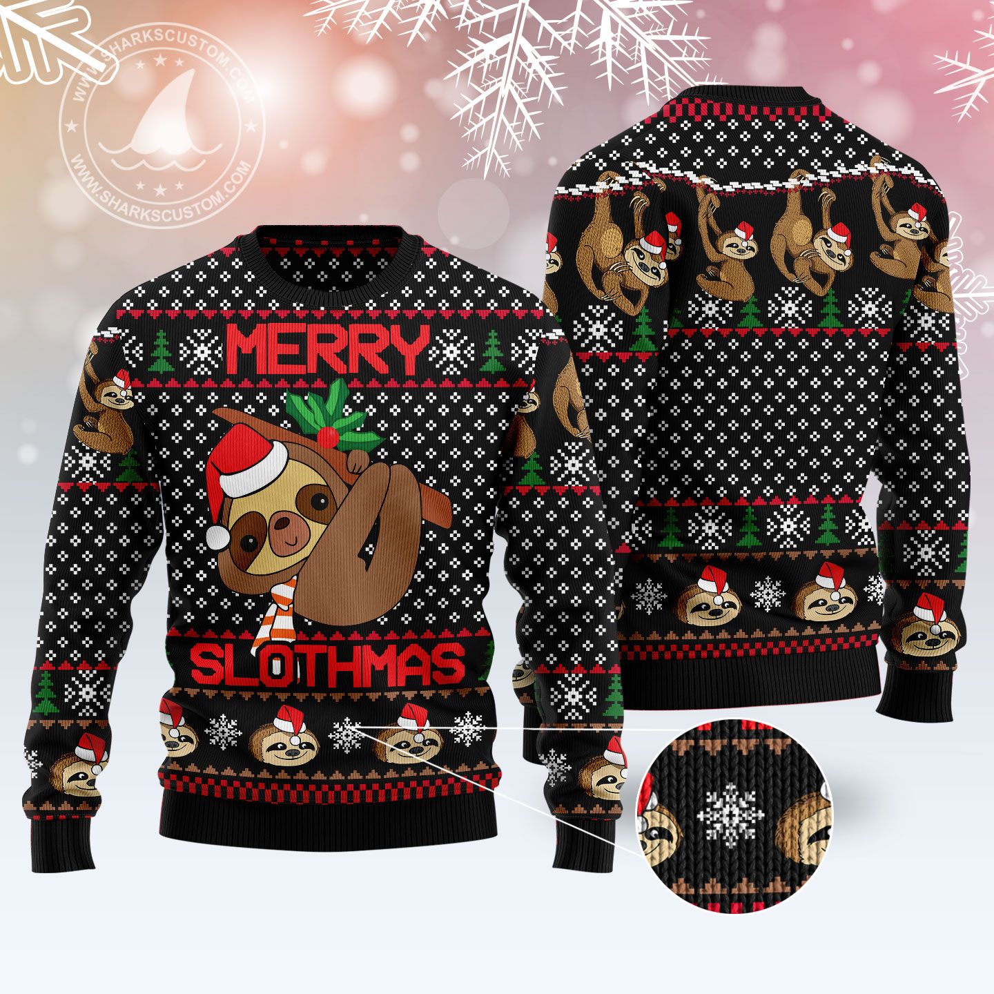 litzzy Merry Slothmas T309 Ugly Christmas Sweater -  Best Gift For Christmas, Noel Malalan - Christmas Signature sweater   