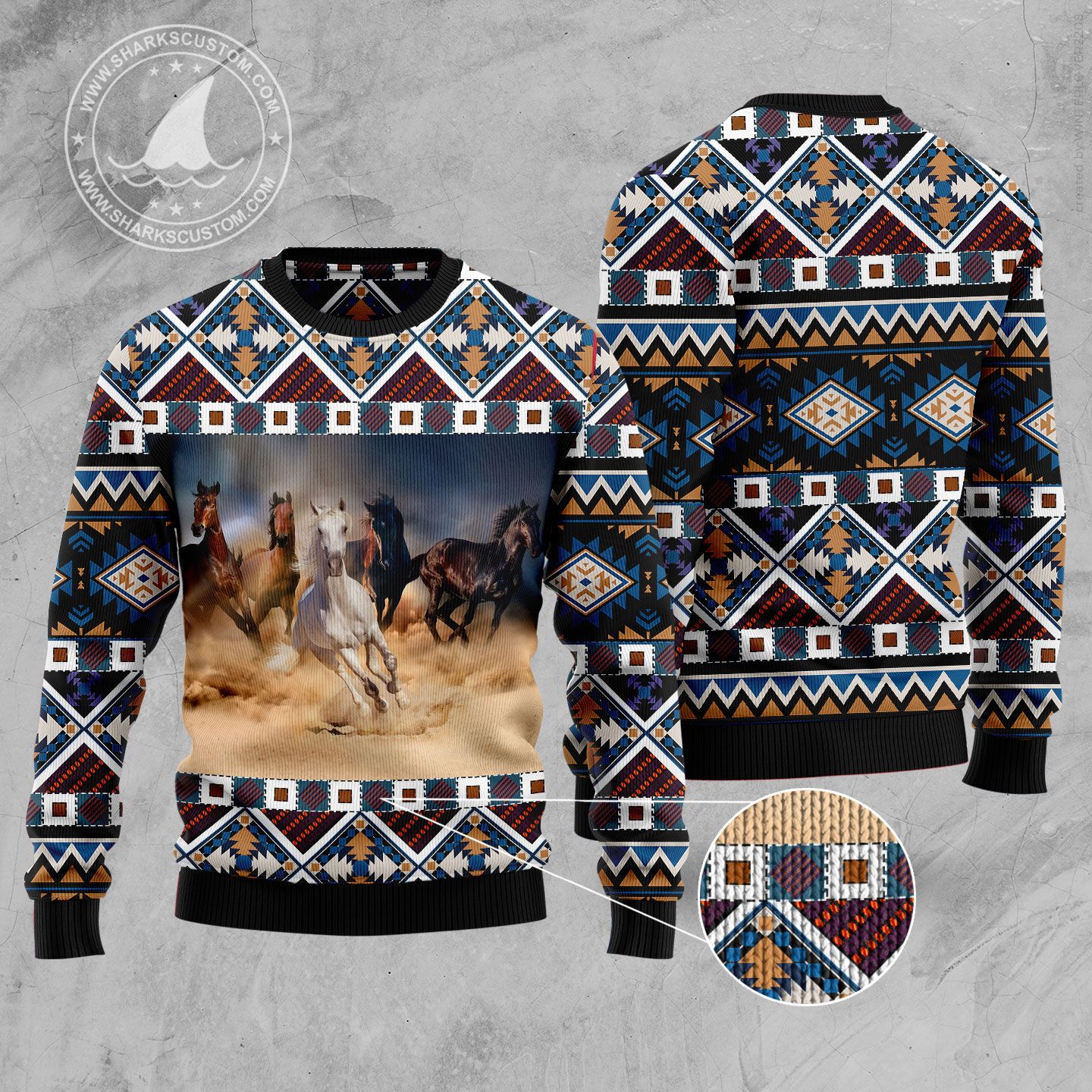 litzzy Beautiful Horses T309 Ugly Christmas Sweater -  Best Gift For Christmas, Noel Malalan - Christmas Signature sweater   