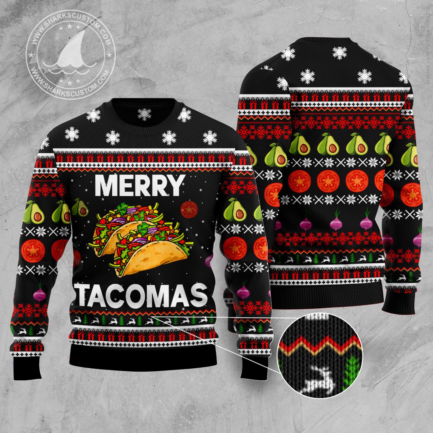 litzzy Merry Tacomas TY309 Ugly Christmas Sweater -  Best Gift For Christmas, Noel Malalan - Christmas Signature sweater   