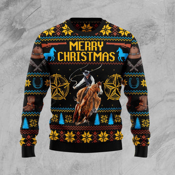 litzzy Cowboy Merry Christmas D0110 Ugly Christmas Sweater -  Best Gift For Christmas, Noel Malalan - Christmas Signature sweater   