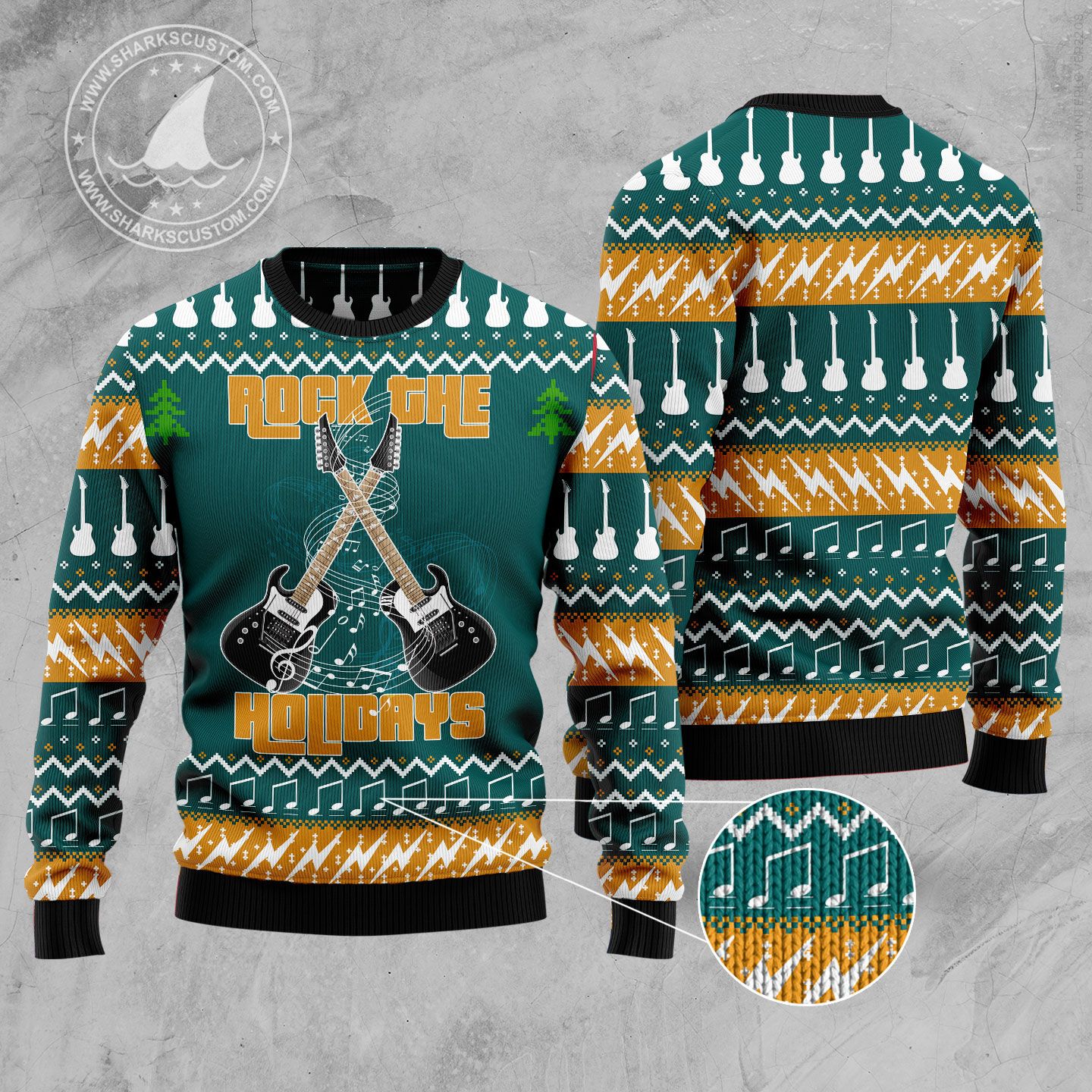 litzzy Guitar Rock The Holiday T110 Ugly Christmas Sweater -  Best Gift For Christmas, Noel Malalan - Christmas Signature sweater   