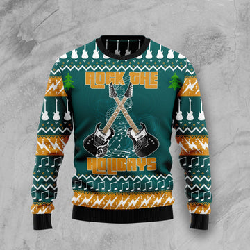 litzzy Guitar Rock The Holiday T110 Ugly Christmas Sweater -  Best Gift For Christmas, Noel Malalan - Christmas Signature sweater   
