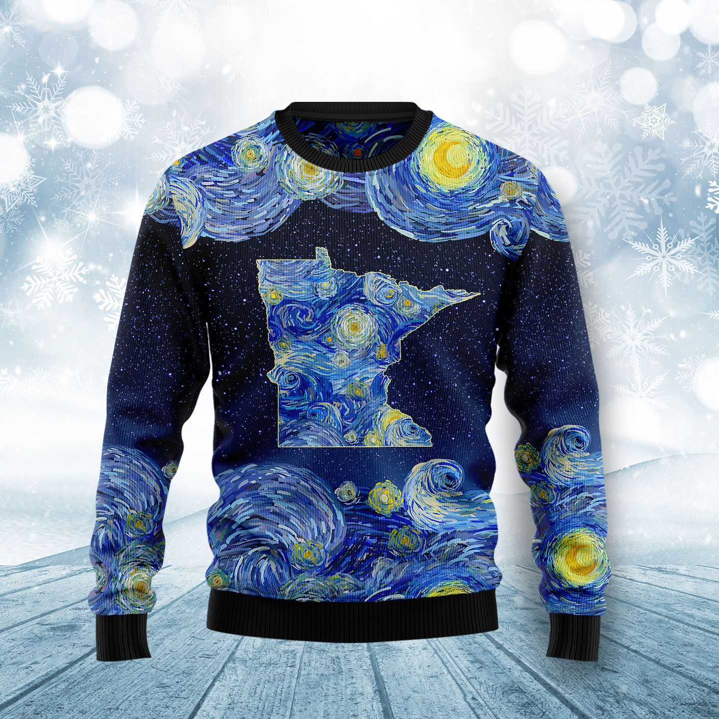 litzzy Starry Minnesota H100139 Ugly Christmas Sweater -  Best Gift For Christmas, Noel Malalan - Christmas Signature sweater   