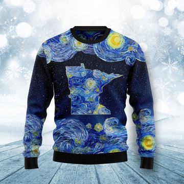 litzzy Starry Minnesota H100139 Ugly Christmas Sweater -  Best Gift For Christmas, Noel Malalan - Christmas Signature sweater   