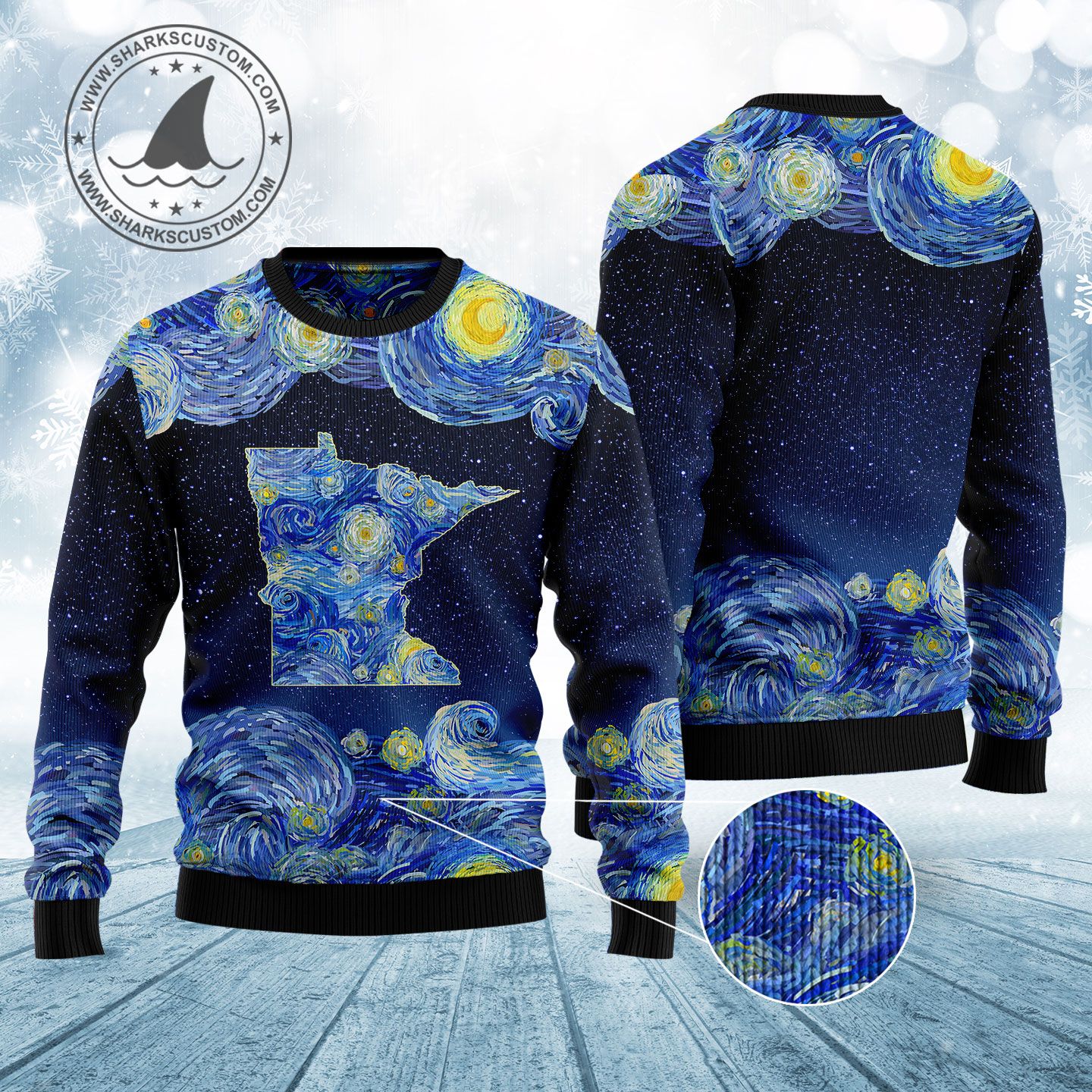 litzzy Starry Minnesota H100139 Ugly Christmas Sweater -  Best Gift For Christmas, Noel Malalan - Christmas Signature sweater   