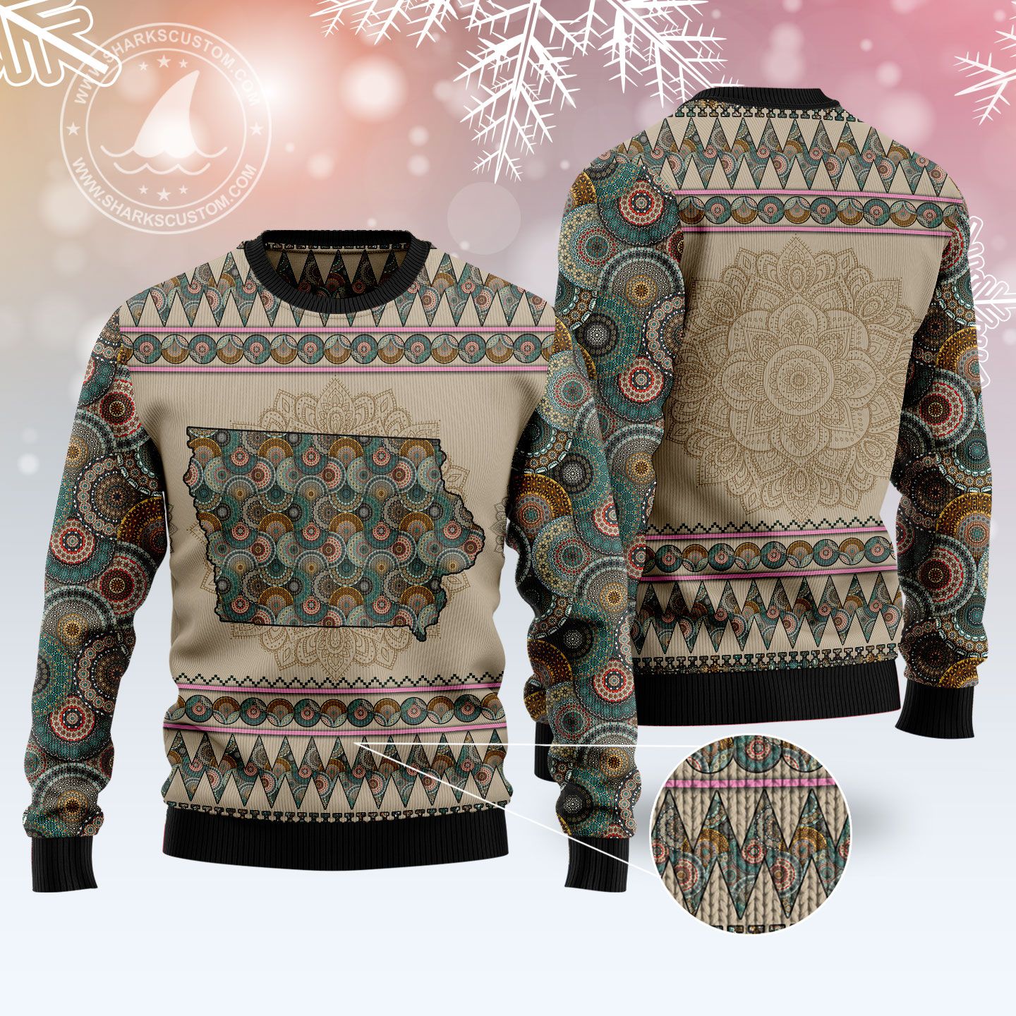litzzy IOWA Mandala T210 Ugly Christmas Sweater -  Best Gift For Christmas, Noel Malalan - Christmas Signature sweater   