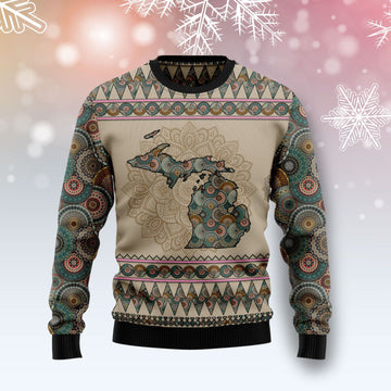 litzzy Michigan Mandala T210 Ugly Christmas Sweater -  Best Gift For Christmas, Noel Malalan - Christmas Signature sweater   