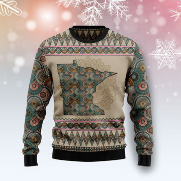 litzzy Minnesota Mandala T210 Ugly Christmas Sweater -  Best Gift For Christmas, Noel Malalan - Christmas Signature sweater   