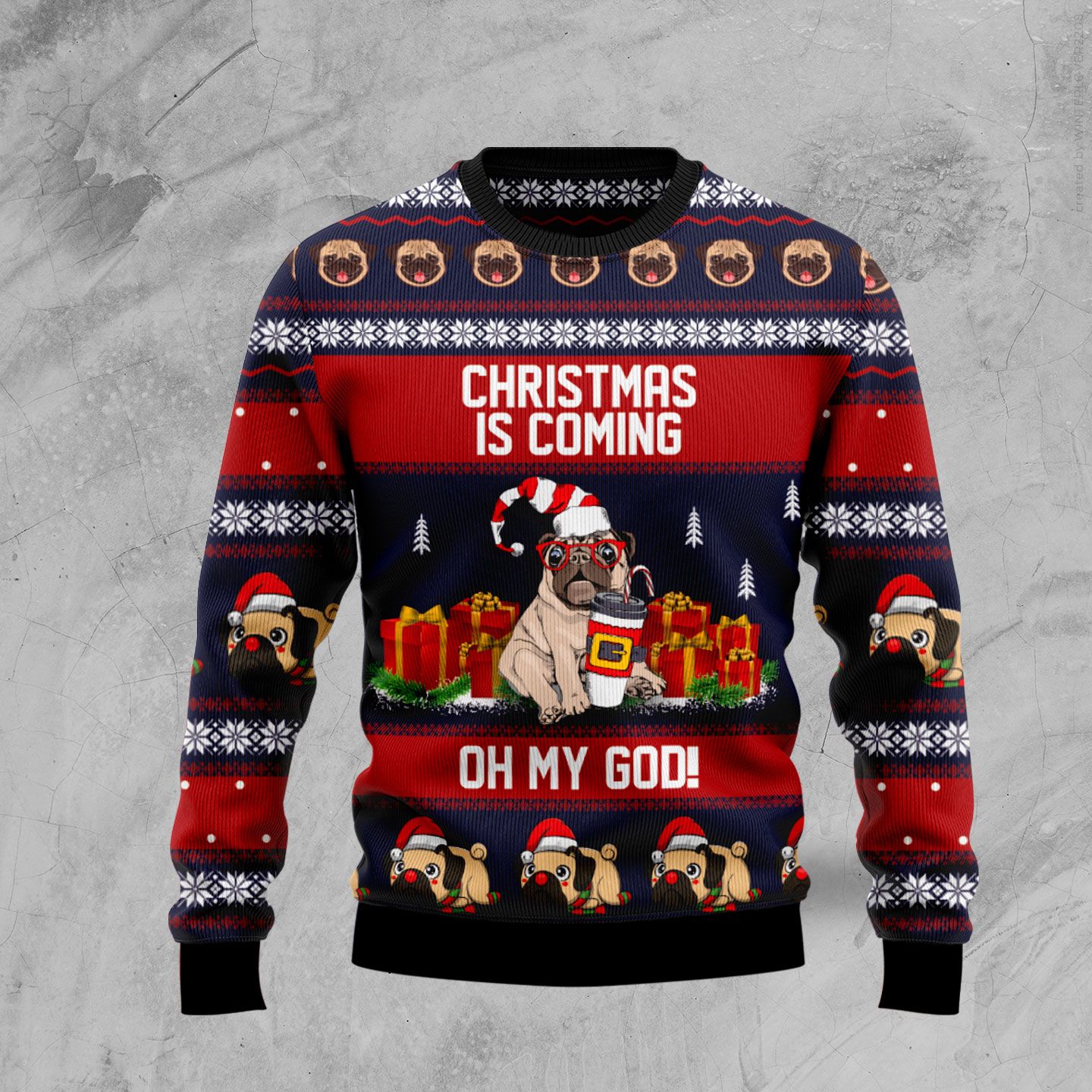 litzzy Pug Christmas Is Coming TY210 Ugly Christmas Sweater -  Best Gift For Christmas, Noel Malalan - Christmas Signature sweater   