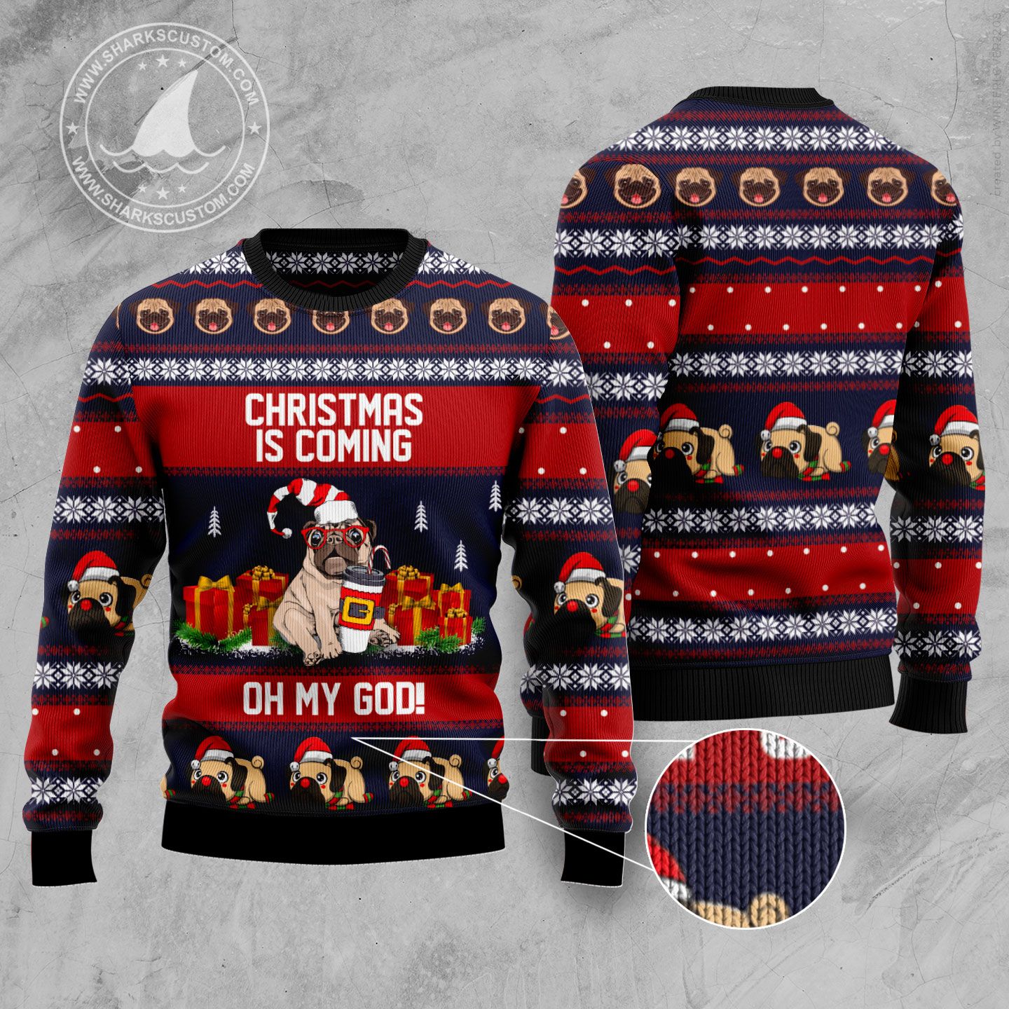 litzzy Pug Christmas Is Coming TY210 Ugly Christmas Sweater -  Best Gift For Christmas, Noel Malalan - Christmas Signature sweater   