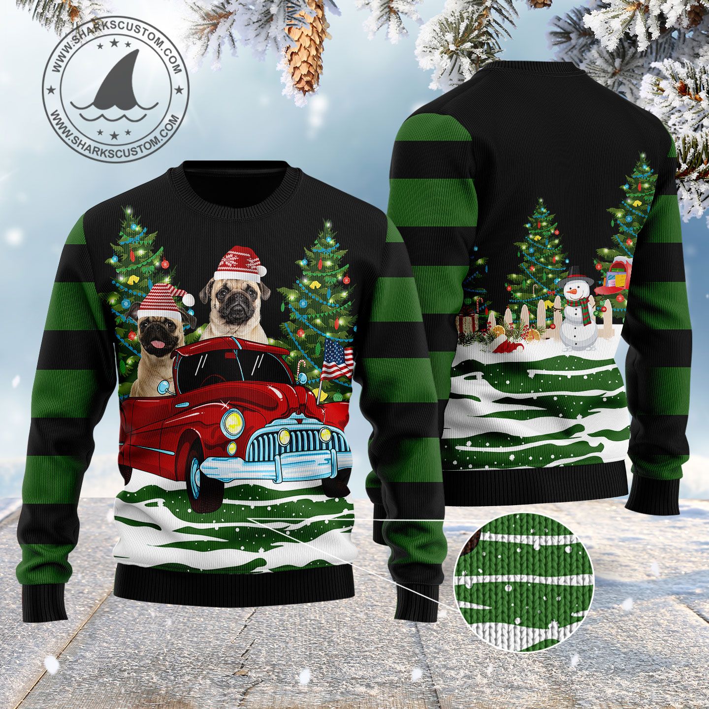 litzzy Merry Christmas Pug HZ100203 Ugly Christmas Sweater -  Best Gift For Christmas, Noel Malalan - Christmas Signature sweater   