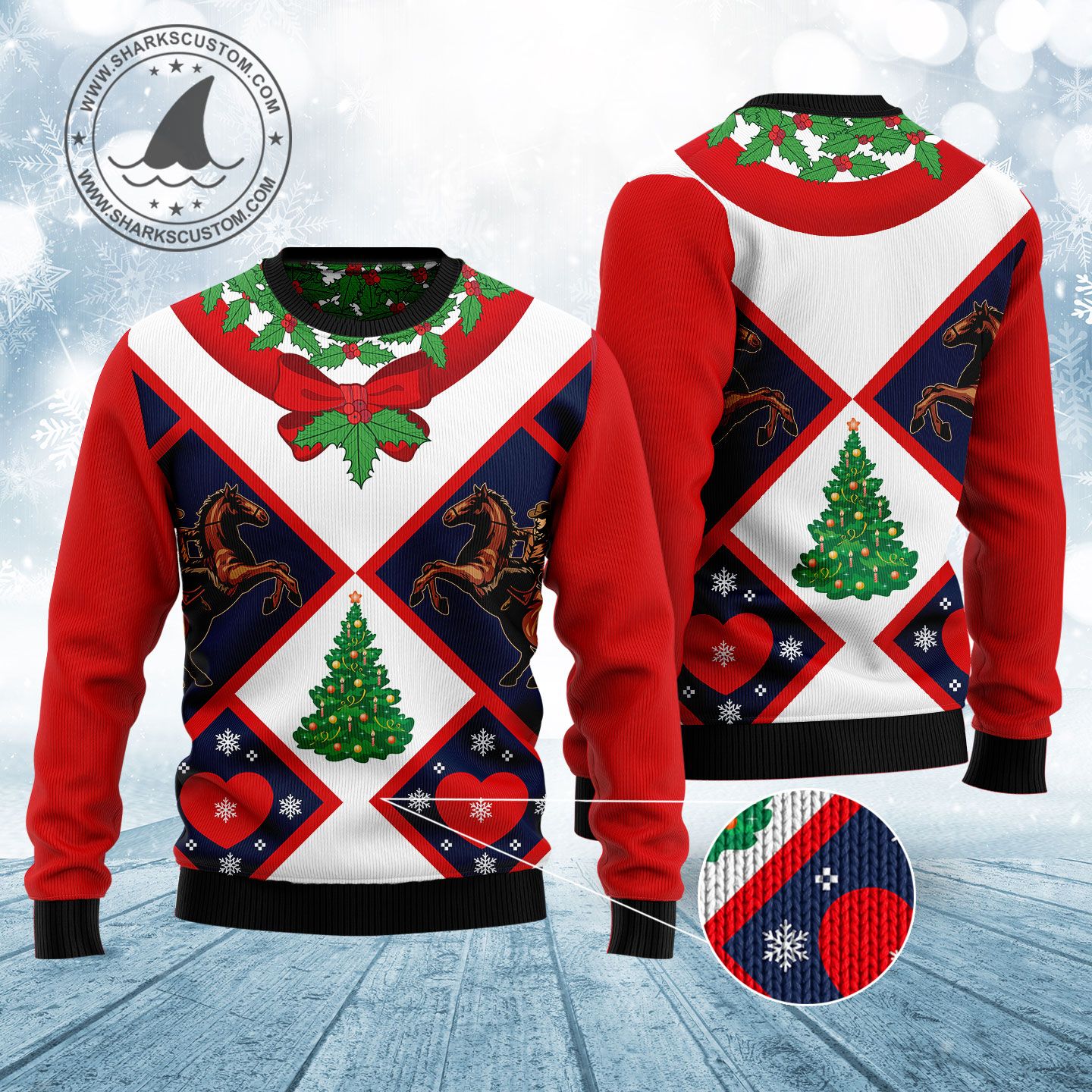 litzzy Cowboy HZ92806 Ugly Christmas Sweater -  Best Gift For Christmas, Noel Malalan - Christmas Signature sweater   