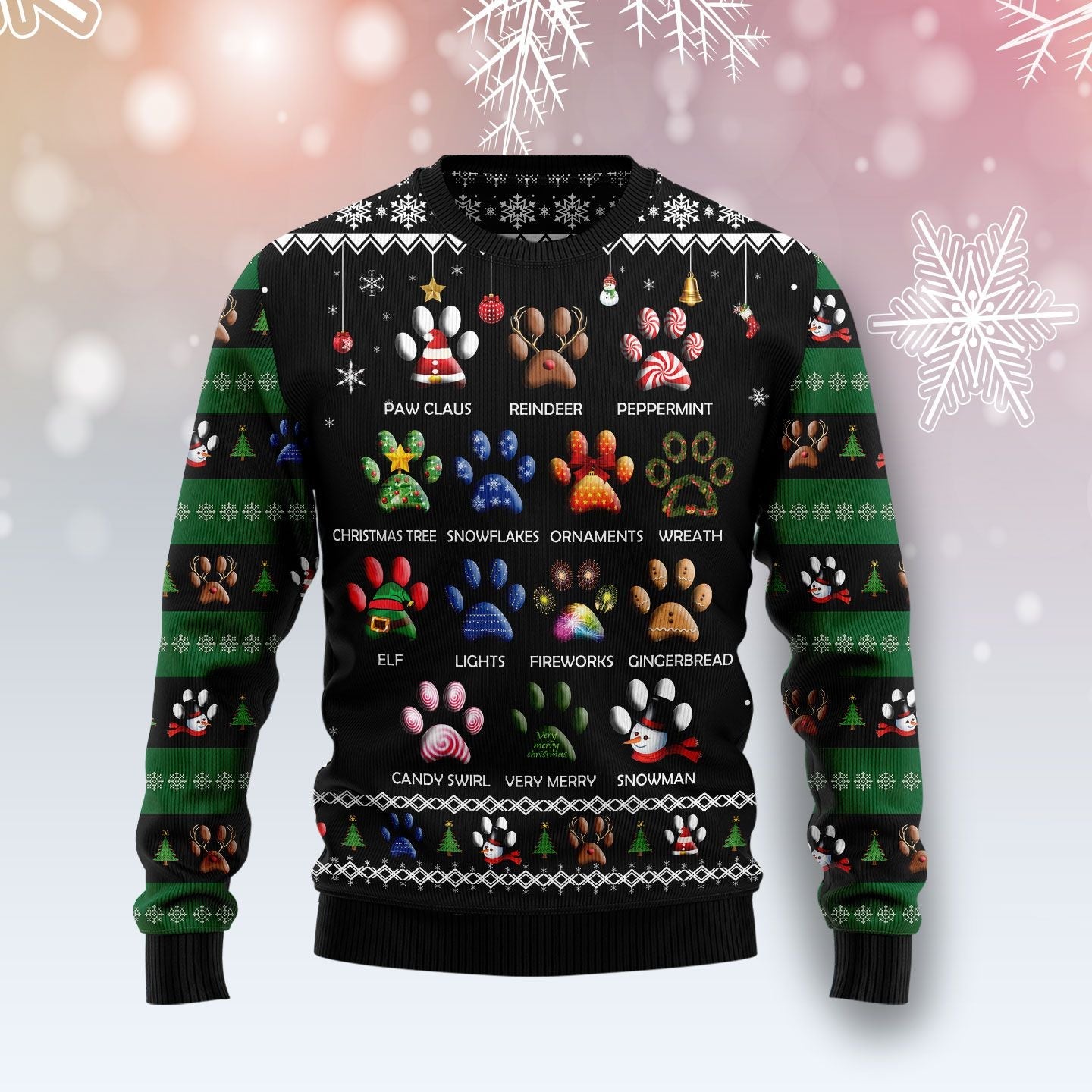 litzzy Dog Pawprint T210 Ugly Christmas Sweater -  Best Gift For Christmas, Noel Malalan - Christmas Signature sweater   