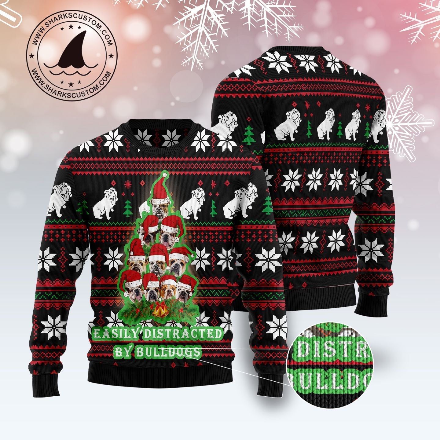 litzzy Bulldog Pine Tree Christmas TG5105 Ugly Christmas Sweater -  Best Gift For Christmas, Noel Malalan - Christmas Signature sweater   