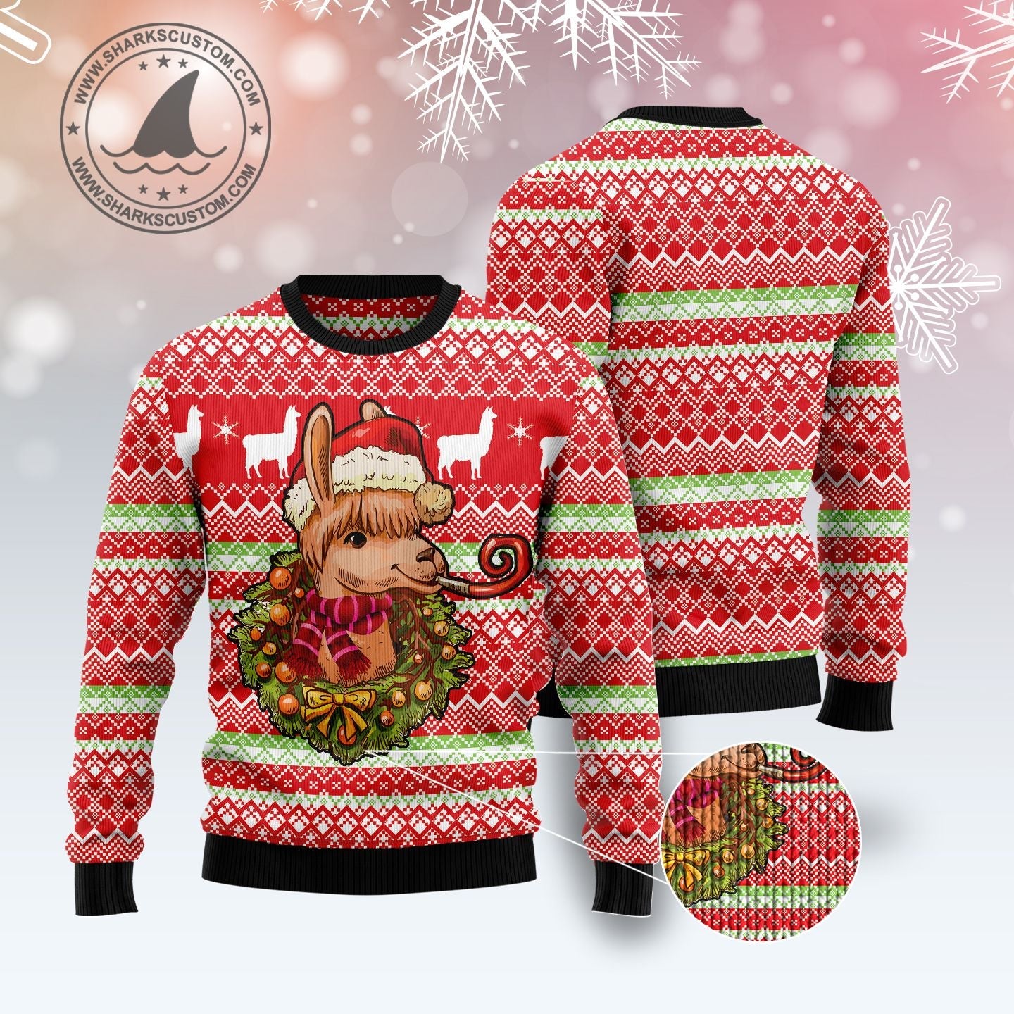 litzzy Llama Loves Christmas G5105 Ugly Christmas Sweater -  Best Gift For Christmas, Noel Malalan - Christmas Signature sweater   