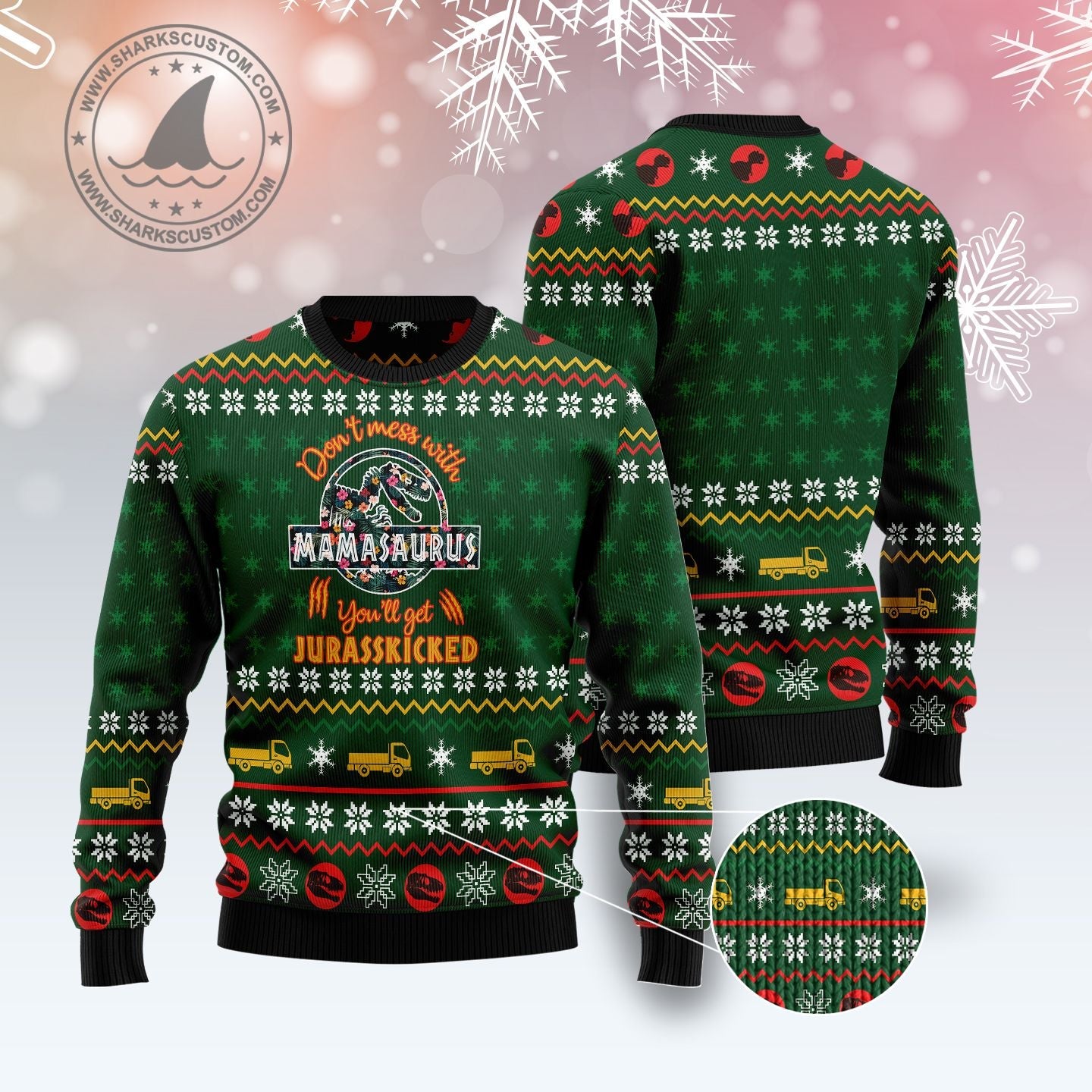 litzzy Mamasaurus G5105 Ugly Christmas Sweater -  Best Gift For Christmas, Noel Malalan - Christmas Signature sweater   
