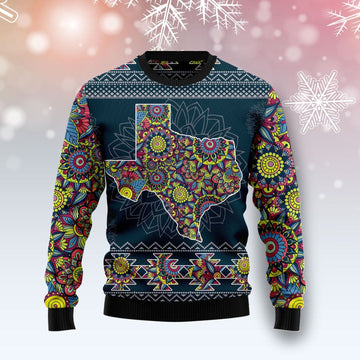 litzzy Texas Blue Mandala T510 Ugly Christmas Sweater -  Best Gift For Christmas, Noel Malalan - Christmas Signature sweater   