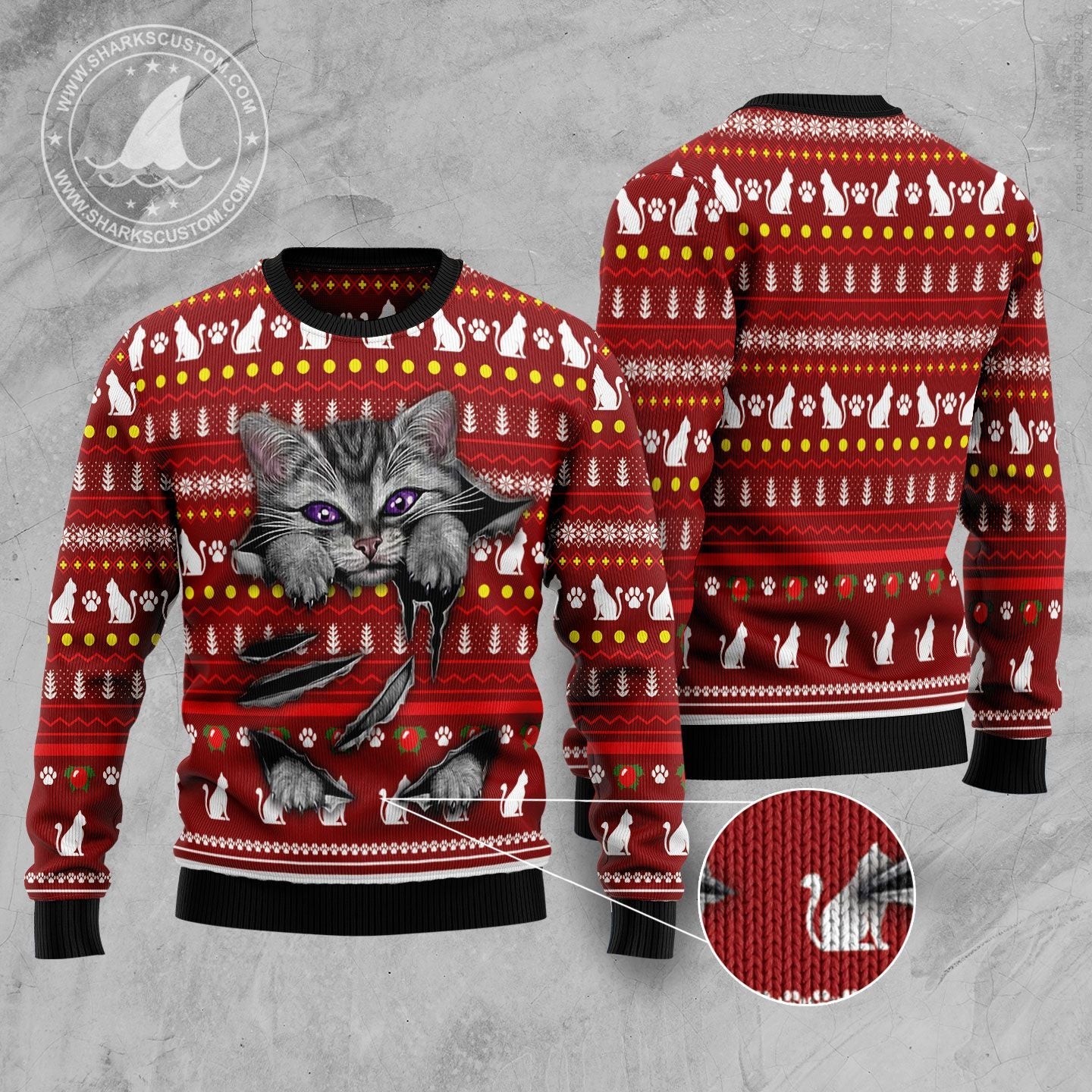 litzzy Cat Scratch TY510 Ugly Christmas Sweater -  Best Gift For Christmas, Noel Malalan - Christmas Signature sweater   