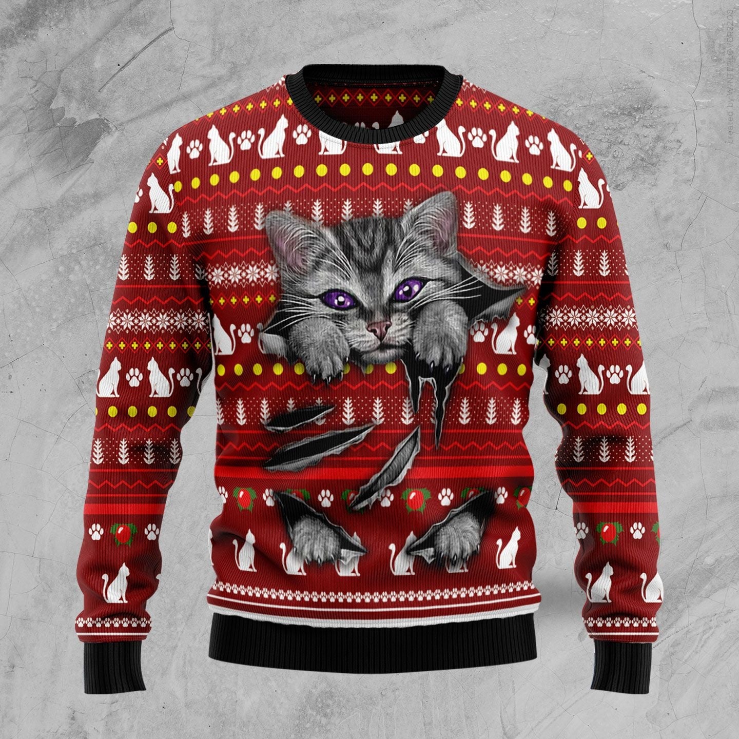 litzzy Cat Scratch TY510 Ugly Christmas Sweater -  Best Gift For Christmas, Noel Malalan - Christmas Signature sweater   