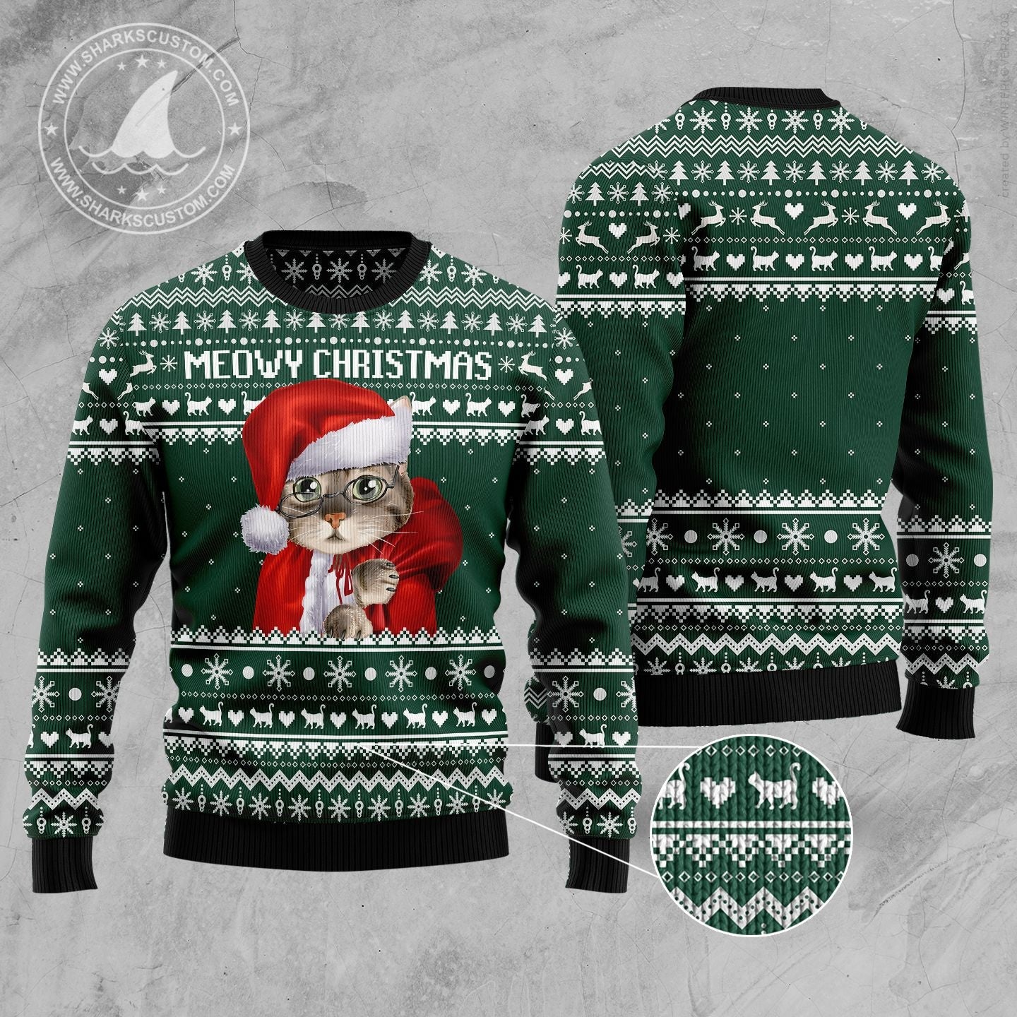 litzzy Cat Santa D0610 Ugly Christmas Sweater -  Best Gift For Christmas, Noel Malalan - Christmas Signature sweater   