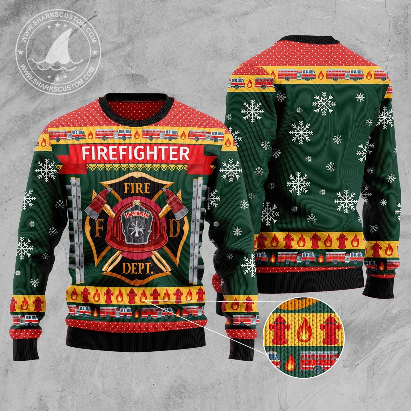 litzzy Firefighter Xmas D0610 Ugly Christmas Sweater -  Best Gift For Christmas, Noel Malalan - Christmas Signature sweater   