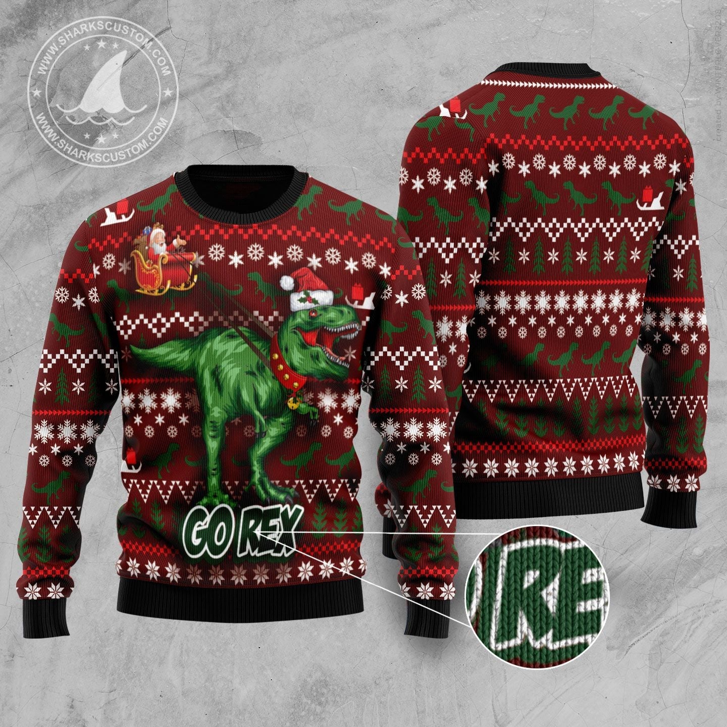 litzzy Go Rex TY610 Ugly Christmas Sweater -  Best Gift For Christmas, Noel Malalan - Christmas Signature sweater   