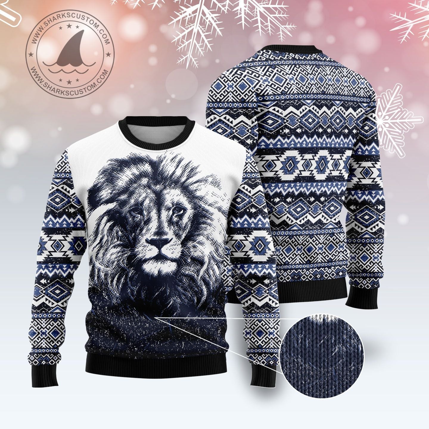 litzzy Awesome Lion G5106 Ugly Christmas Sweater -  Best Gift For Christmas, Noel Malalan - Christmas Signature sweater   
