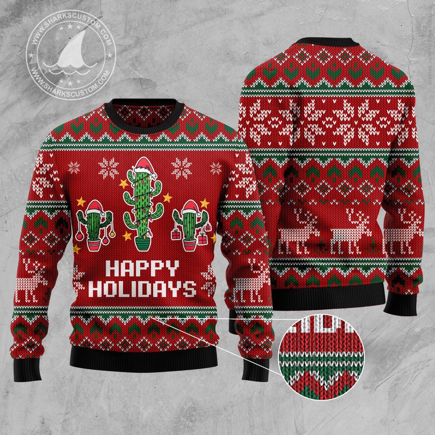 litzzy Christmas Cactus HT100124 Ugly Christmas Sweater -  Best Gift For Christmas, Noel Malalan - Christmas Signature sweater   