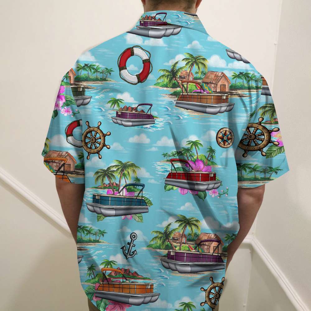 litzzy Personalized Pontoon Couple Hawaiian Shirt - This Is Our Time - Beach Pattern Hawaiian Shirt For Men, Woman, Litzzy Aloha Shirt Hawaiian Shirt   