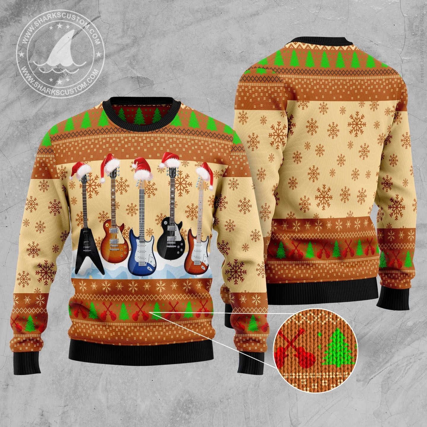 litzzy Guitar Xmas D0710 Ugly Christmas Sweater -  Best Gift For Christmas, Noel Malalan - Christmas Signature sweater   