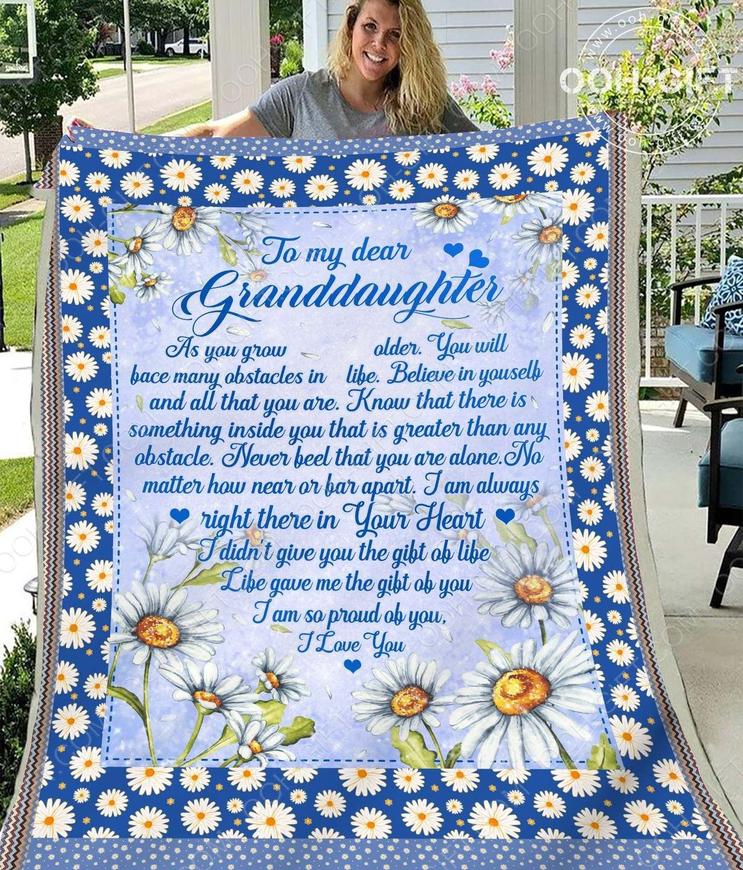 litzzy To My Granddaughter Gift For Granddaughter Fleece Blanket Fleece Blanket   