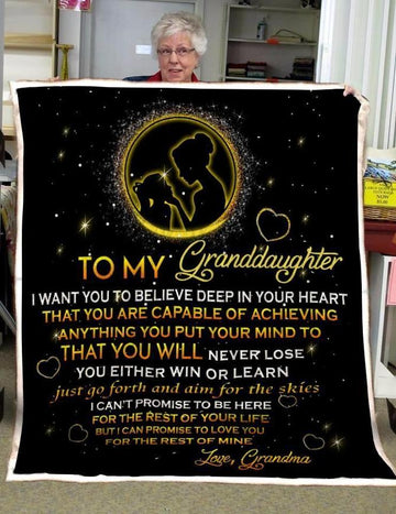 litzzy Gift For Granddaughter Letter From Grandma Fleece Blanket Fleece Blanket   