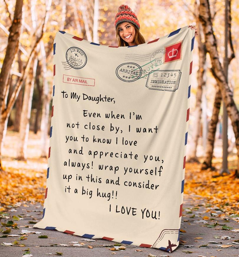 litzzy Letter To My Daughter Fleece Blanket Fleece Blanket   