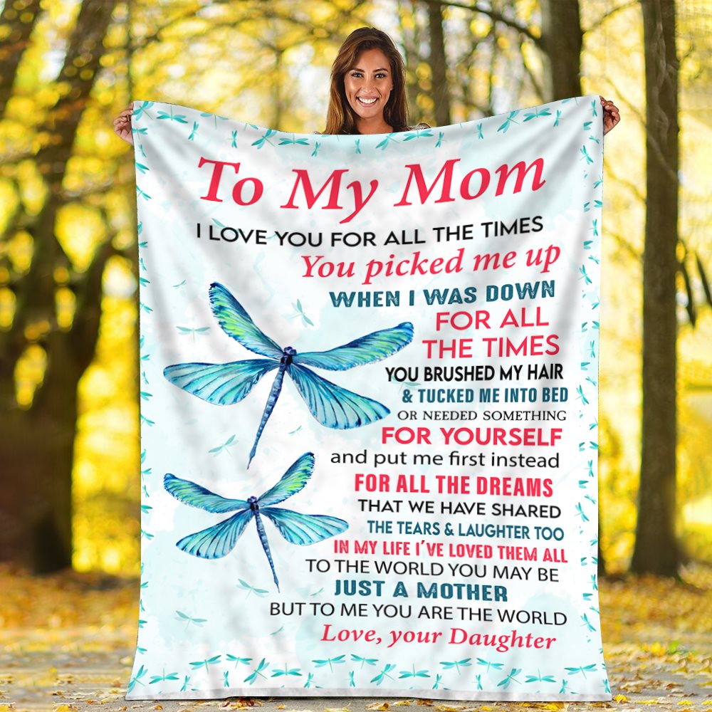 litzzy To My Mom To Me You Are The World Fleece Blanket, Mother s Day Greetings, Mother s Day Gift From Daughter To Mom, Fleece Blanket Color 1 FLEECE - 30" X 40" 