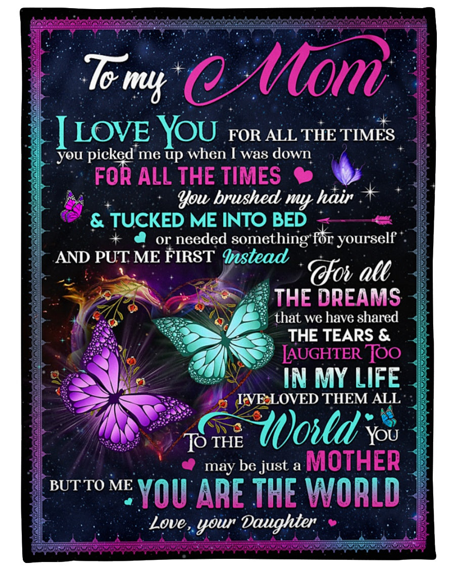 litzzy To My Mom I Love You For All The Times Fleece Blanket Mother's Day Gift Gift From Daughter To Mom Family Gift Fleece Blanket Color 2 FLEECE - 30" X 40" 