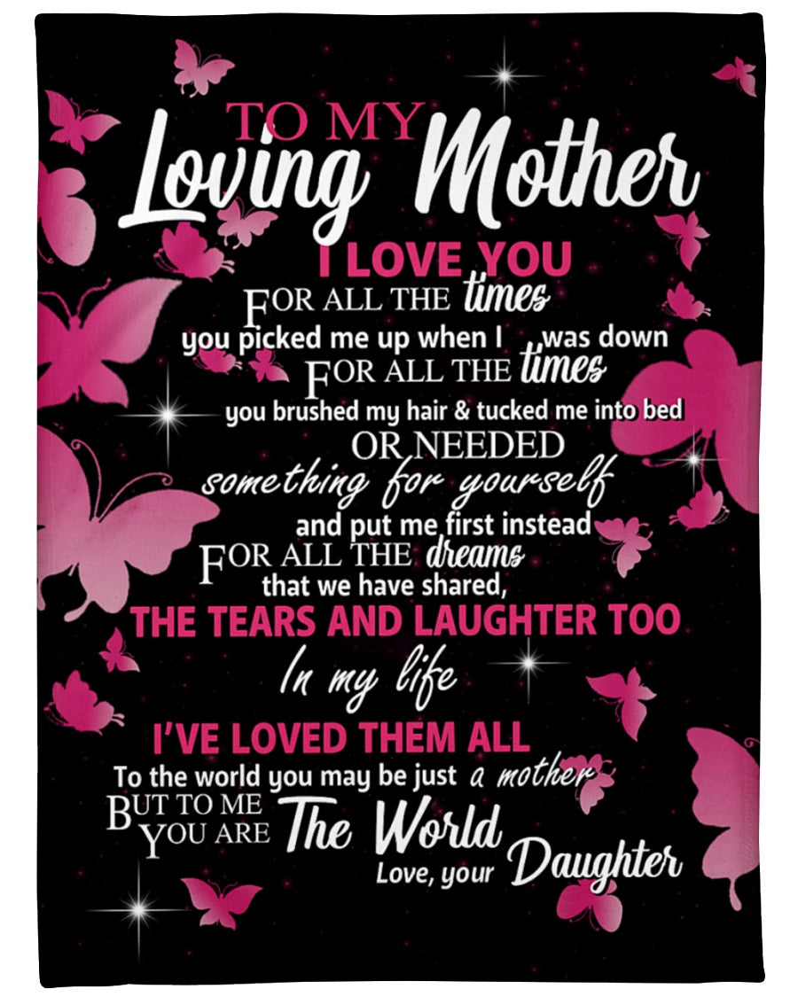 litzzy To My Mom I Love You For All The Times Fleece Blanket Mother's Day Gift Gift From Daughter To Mom Family Gift Fleece Blanket Color 1 FLEECE - 30" X 40" 