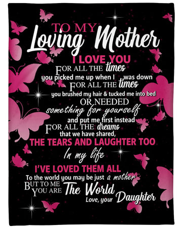 litzzy To My Mom I Love You For All The Times Fleece Blanket Mother's Day Gift Gift From Daughter To Mom Family Gift Fleece Blanket Color 1 FLEECE - 30" X 40" 
