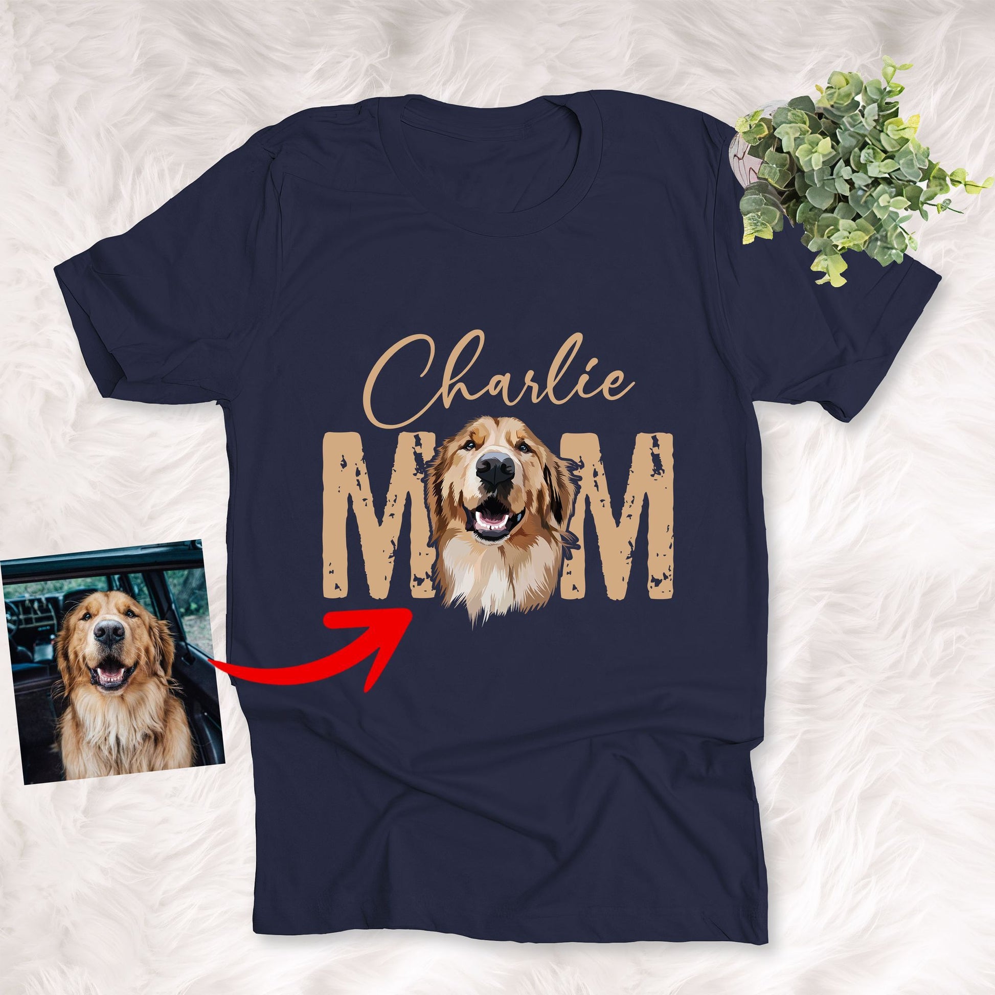 litzzy Personalized Dog Dad T-shirt Gift For Father's Day, Mother's Day, Girlfriend, Dog Owners, Birthday Gift For Boyfriend, Dad, Personalized Shirt, Custom Gift For Dog Lovers, Dog Mom T-shirt Navy S 