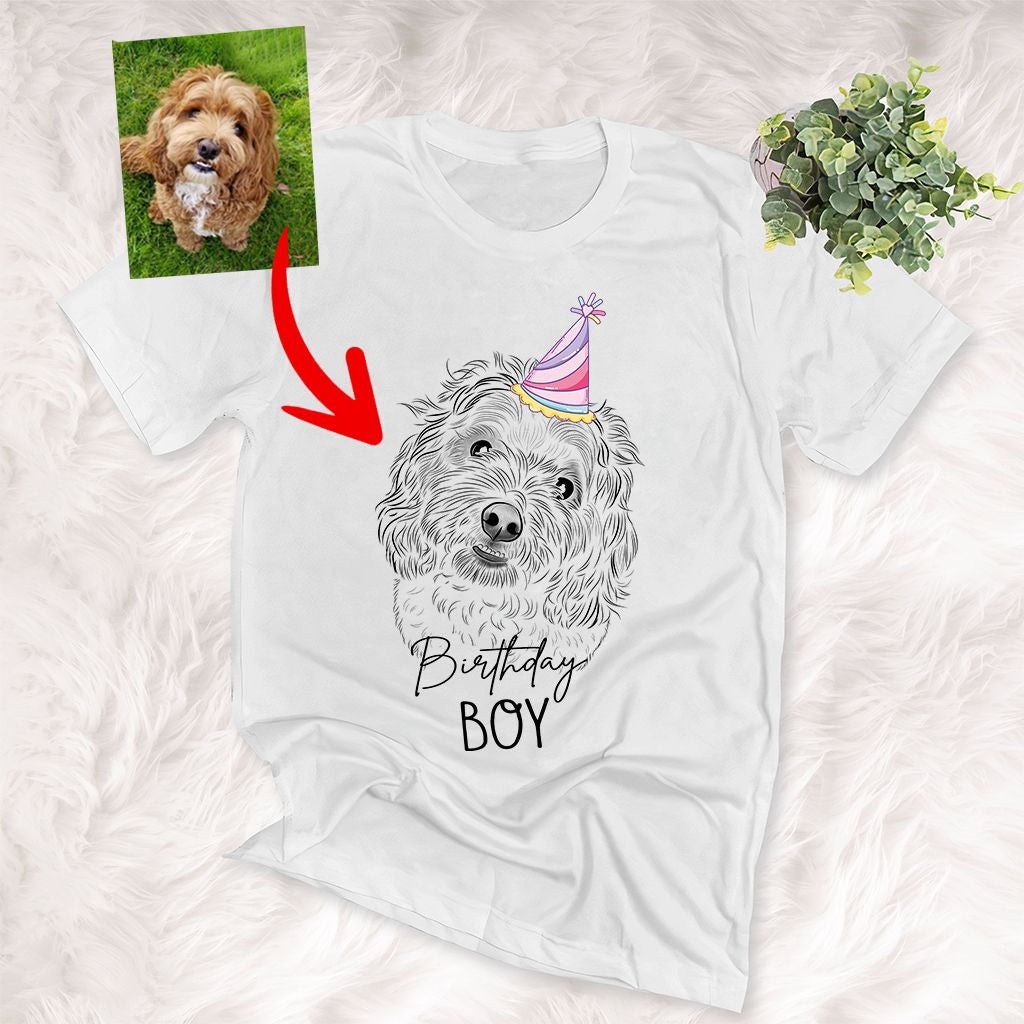 litzzy Pet Portrait Unisex T-shirt Mother's Day Gift, Gift for Girls On Birthday, Personalized Shirt, Custom Gift For Dog Lovers T-shirt White S 