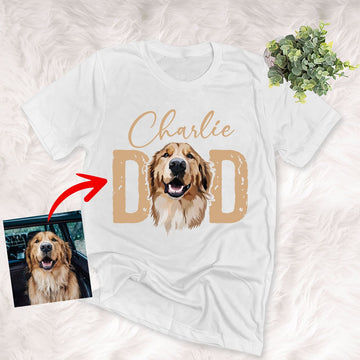 litzzy Personalized Dog Dad T-shirt Gift For Father's Day, Mother's Day, Girlfriend, Dog Owners, Birthday Gift For Boyfriend, Dad, Personalized Shirt, Custom Gift For Dog Lovers, Dog Mom T-shirt   