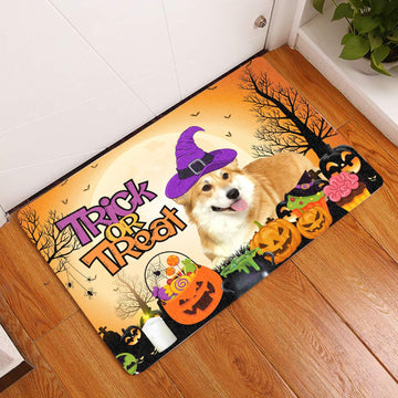 litzzy Pembroke Welsh Corgi Halloween Dog Doormat DHC04065239 Doormat   