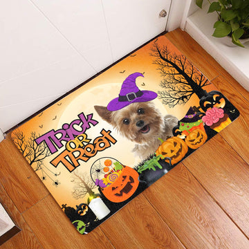 litzzy Yorkshire Terrier Halloween Doormat DHC0506167 Doormat   
