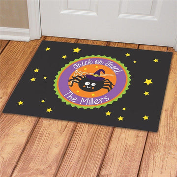 litzzy Trick Or Treat Spider Personalized Halloween Welcome Doormat DHC05062048 Doormat   