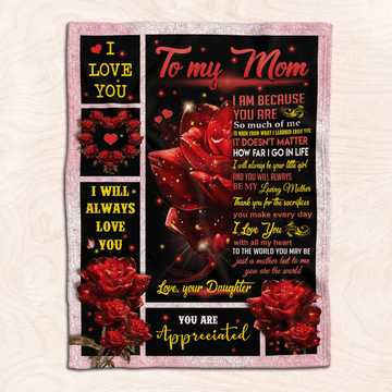 litzzy Namashops - To My Mom Rose Daughter Fleece Blanket Family Gift Home Decor Bedding Couch Sofa Soft And Comfy Cozy Fleece Blanket FLEECE - 30" X 40"  