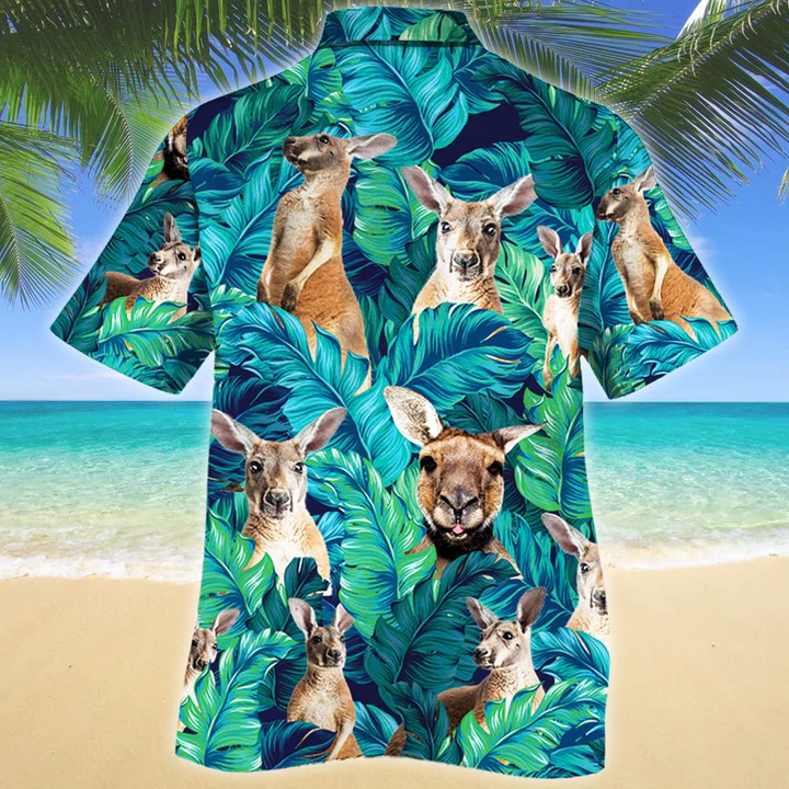 litzzy Kangaroo Lovers Gift Hawaiian Shirt, Animal Hawaiian Shirt Men, women, Gift for Kangaroo lovers - Aloha shirt Hawaiian Hawaii Shirt For Summer Hawaii Shirt   