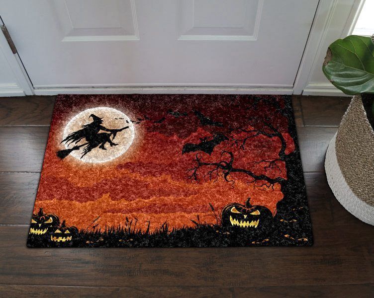 litzzy Witch Halloween HN300953D Doormat Doormat   