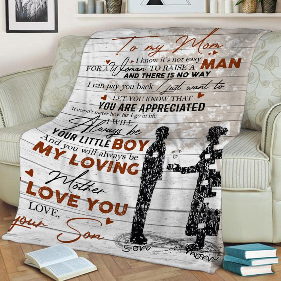 litzzy To My Mother I Will Always Be Your Little Boy Fleece Blanket Gift For Family,Birthday,Parents,Mother,Mom Gift Fleece Blanket Color 2 FLEECE - 30" X 40" 