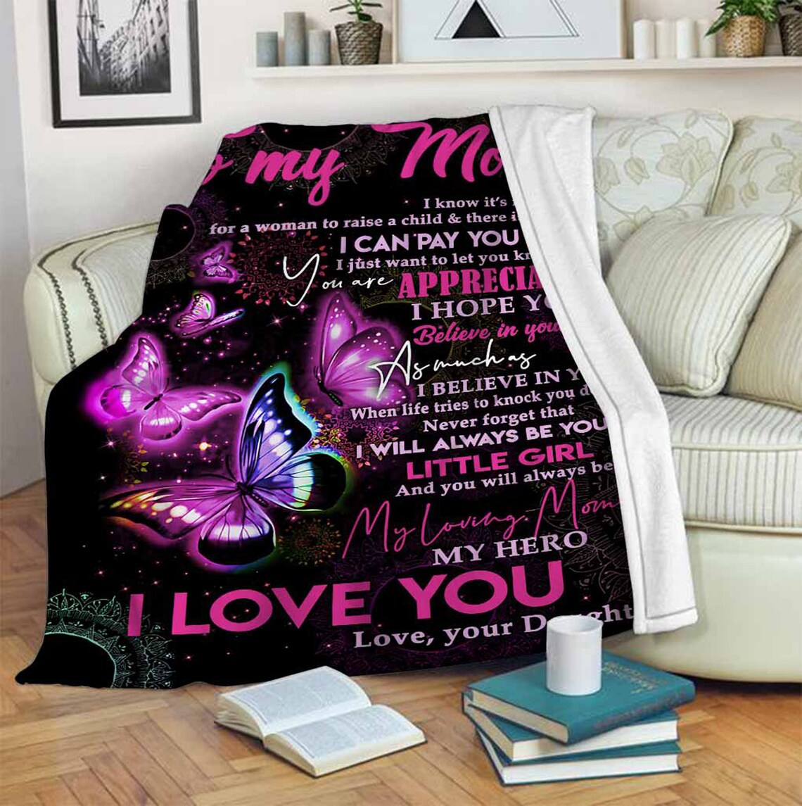 litzzy To My Mother I Hope You Believe In Yourself Fleece Blanket Gift For Family,Birthday,Parents,Mother,Mom Gift Fleece Blanket Color 2 FLEECE - 30" X 40" 