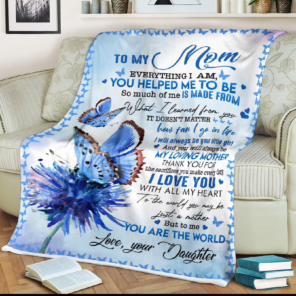 litzzy To My Mother I Love You With All My Heart Fleece Blanket Gift For Family,Birthday,Parents,Mother,Mom Gift Fleece Blanket Color 1 FLEECE - 30" X 40" 