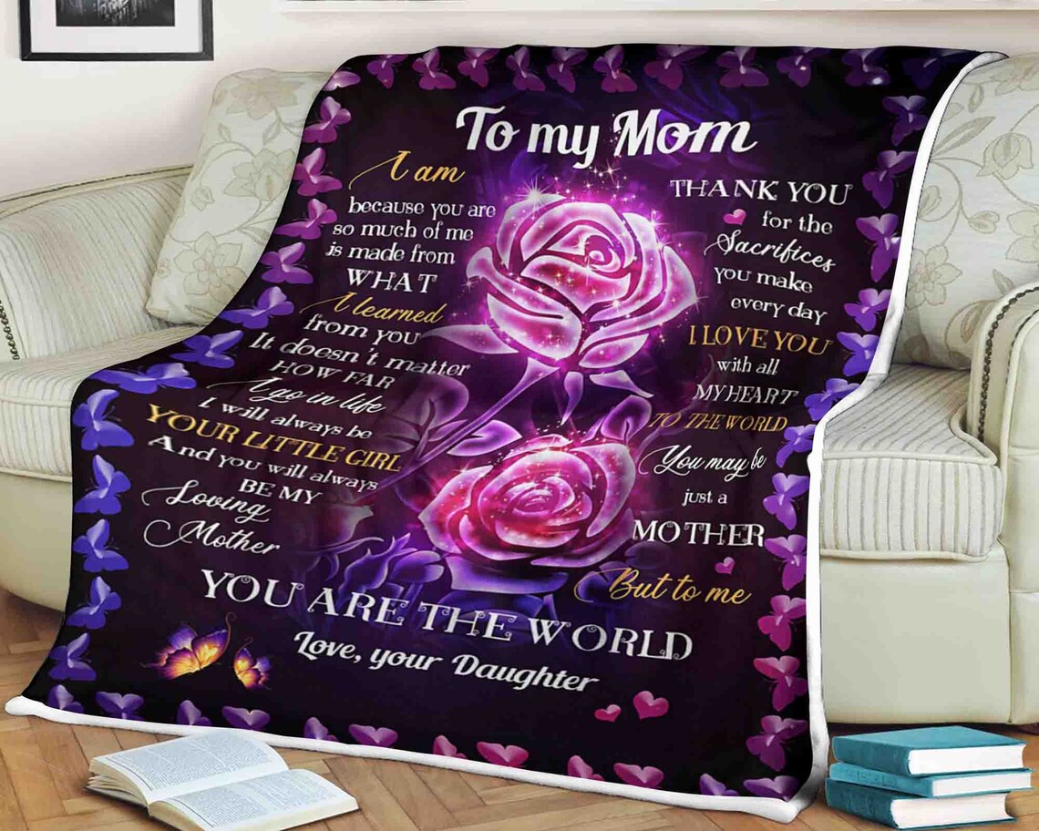 litzzy To My Mother I Love You With All My Heart Fleece Blanket Gift For Family,Birthday,Parents,Mother,Mom Gift Fleece Blanket Color 2 FLEECE - 30" X 40" 